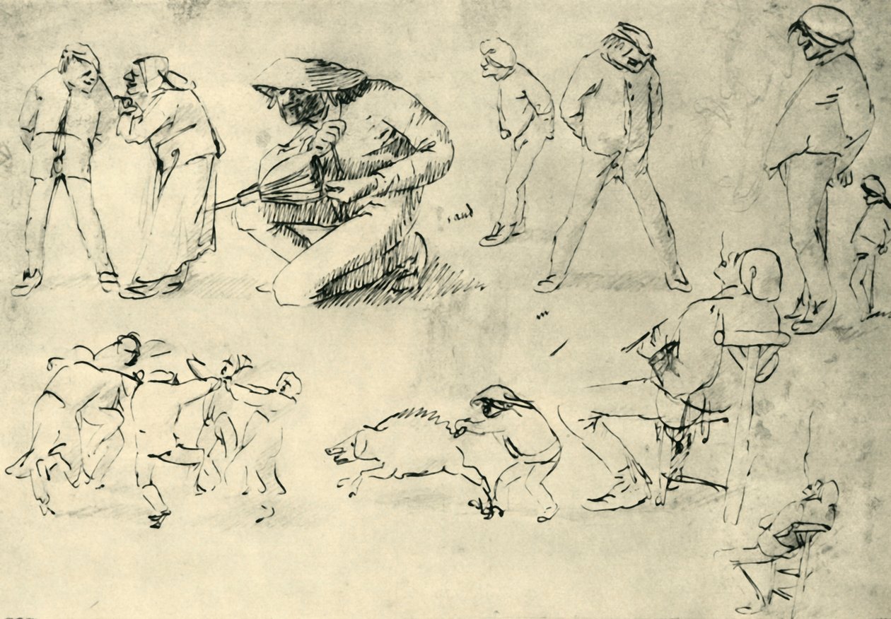 Figurstudier, tidigt 1600-tal, 1943. av Adriaen Brouwer