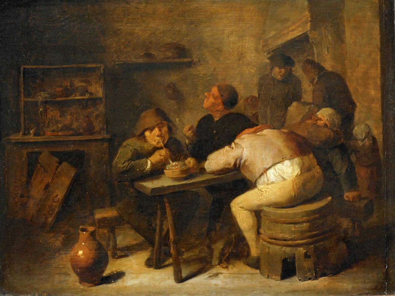 Tabagie - Interiör från ett pubhus ... av Adriaen Brouwer