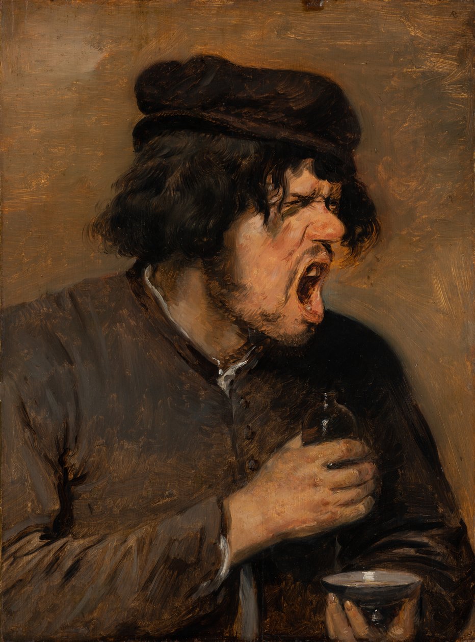 The Bitter Potion, ca 1636-38 (olja på ek) av Adriaen Brouwer