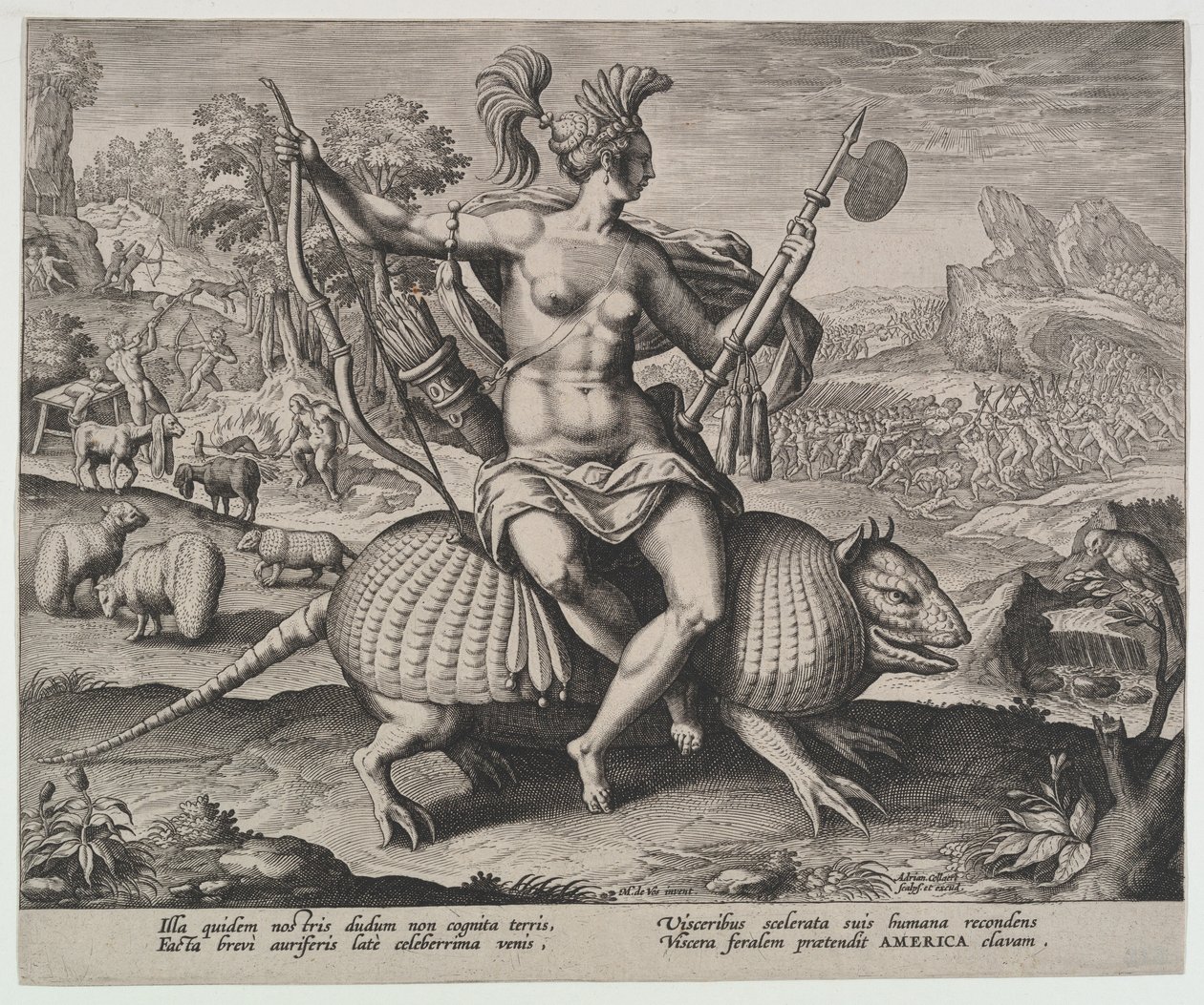 Amerika, från de fyra kontinenterna,.n.d. av Adriaen Collaert