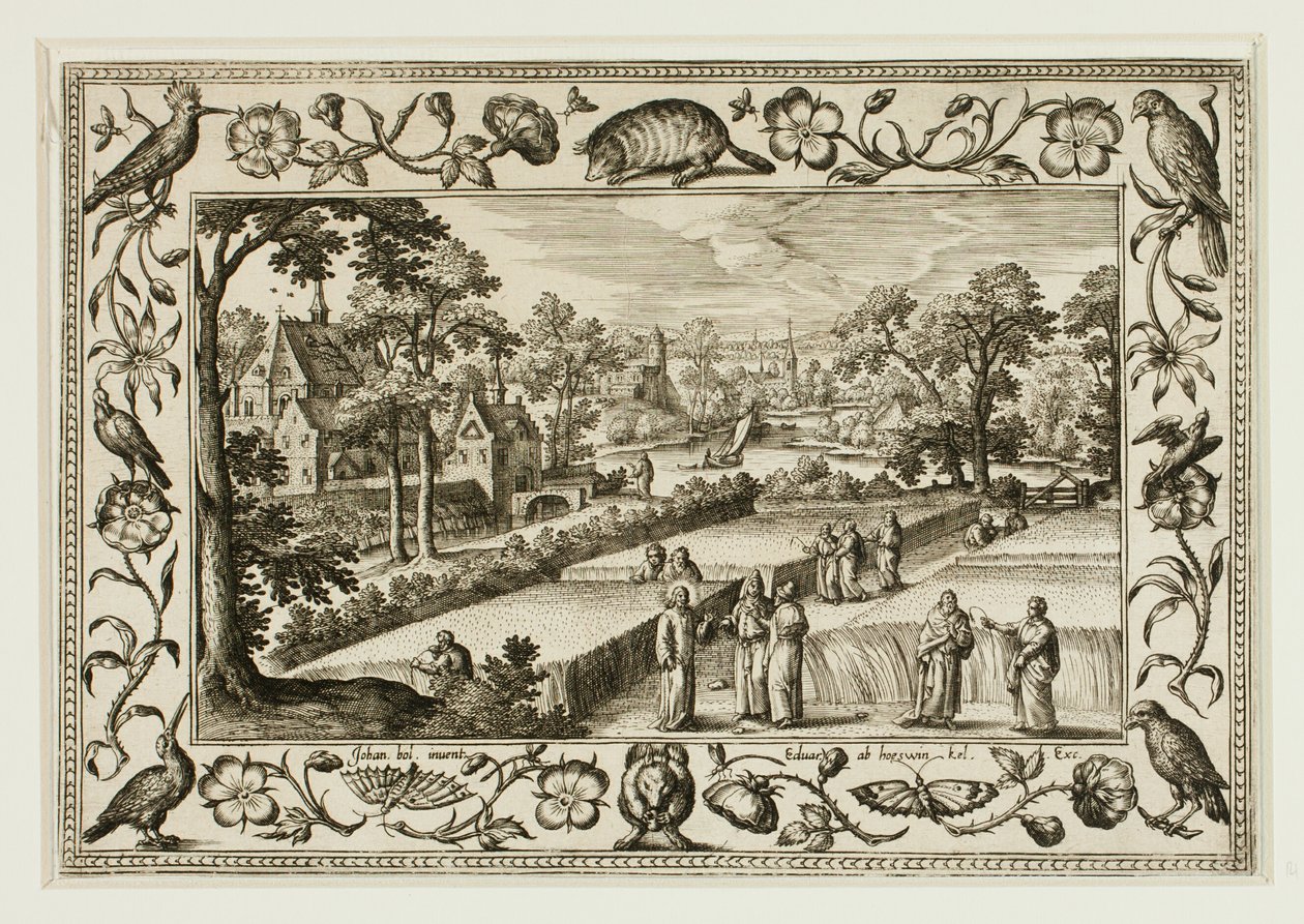 Kristus och lärjungarna i fält, ur Landskap med scener ur Gamla och Nya testamentet samt jaktscener av Adriaen Collaert