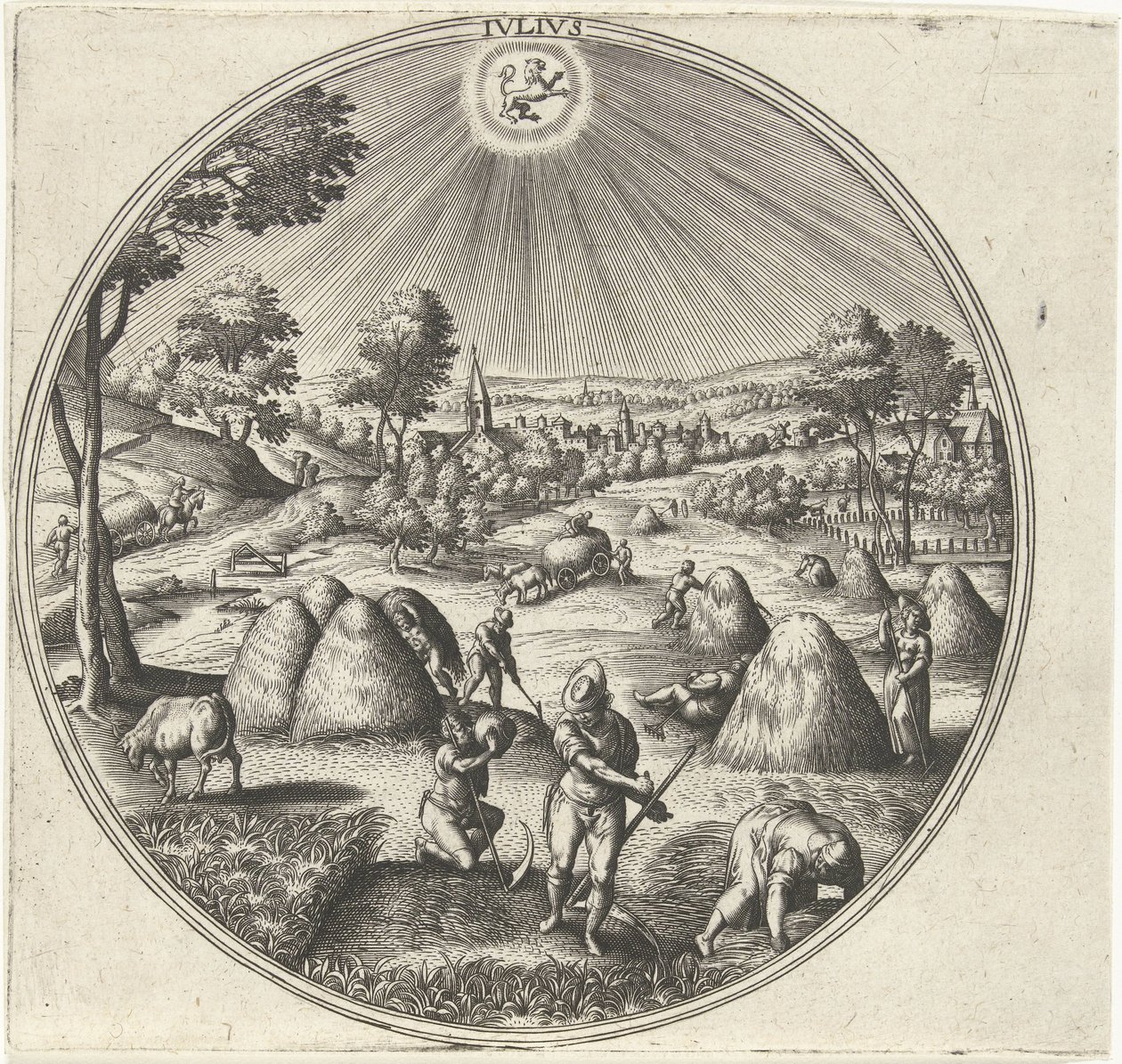 juli Ivlivs (titel på objekt) De tolv månaderna (serietitel) av Adriaen Collaert