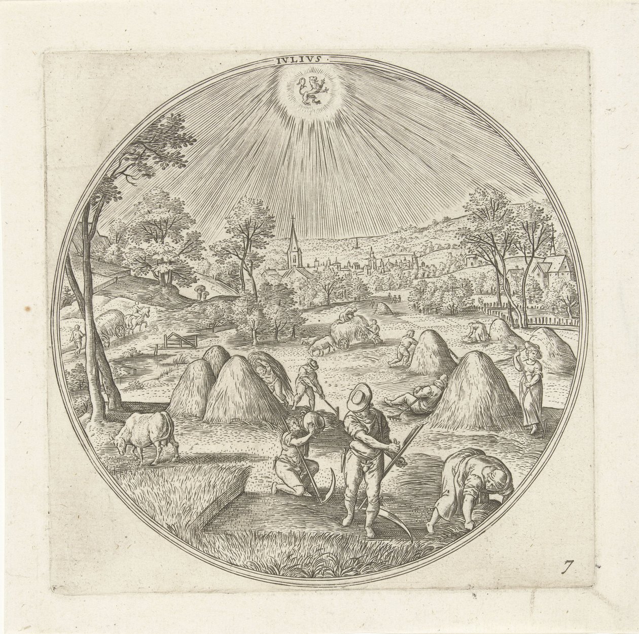 juli Ivlivs (titel på objekt) De tolv månaderna (serietitel) av Adriaen Collaert