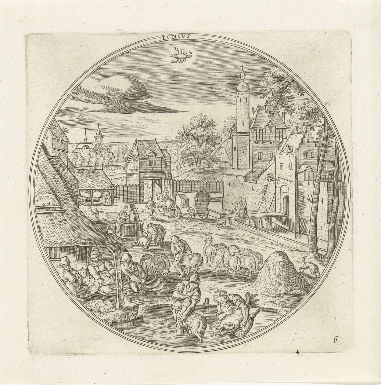 juni Jvnivs (titel på objekt) De tolv månaderna (serietitel) av Adriaen Collaert