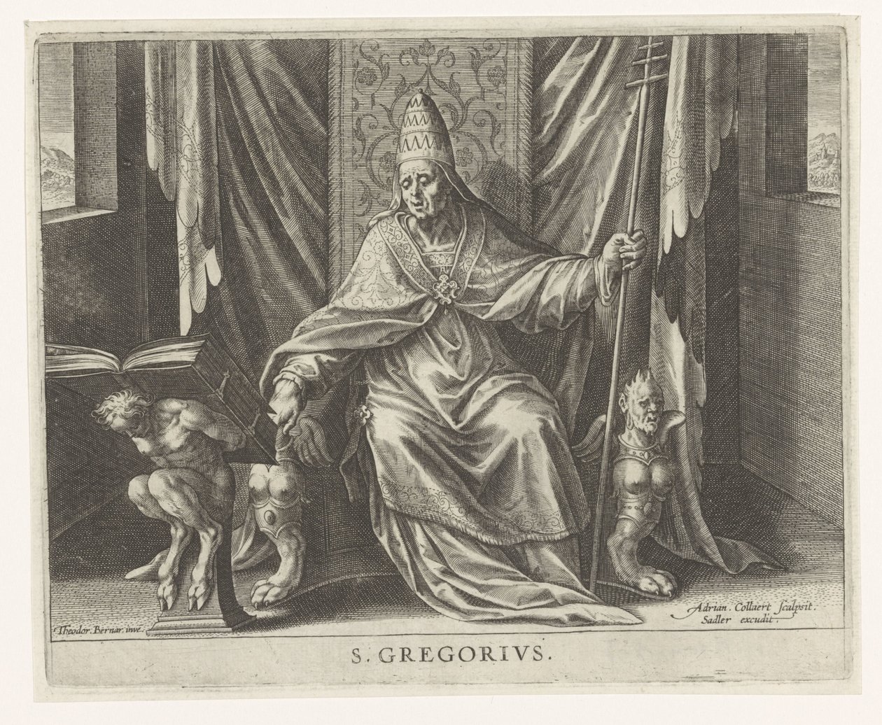 Kyrkofadern Gregory De fyra kyrkofäderna (serietitel) av Adriaen Collaert