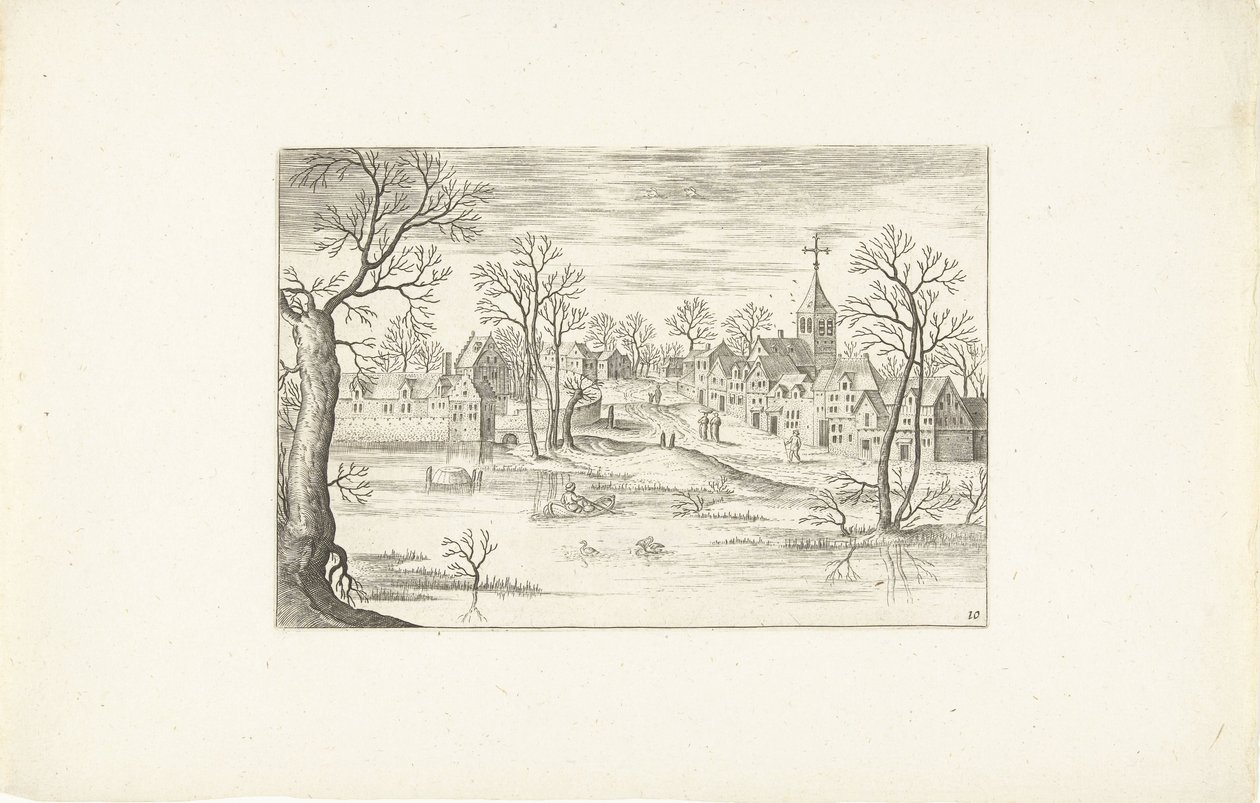 Landskap en damm Landskap runt Antwerpen (serietitel) av Adriaen Collaert