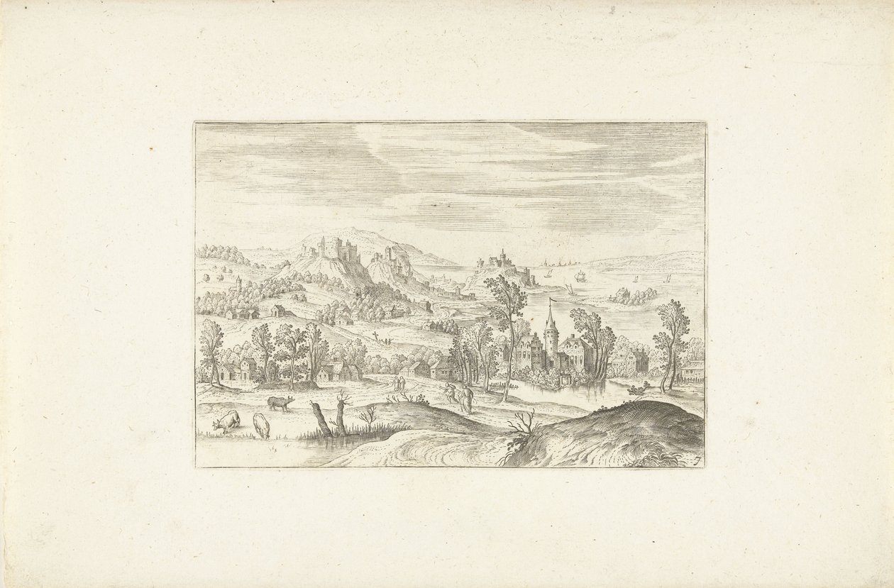 Landskap med en bäck Landskap runt Antwerpen (serietitel) av Adriaen Collaert