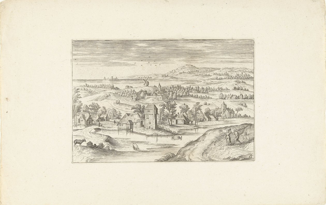 Landskap med en bondgård Landskap runt Antwerpen (serietitel) av Adriaen Collaert