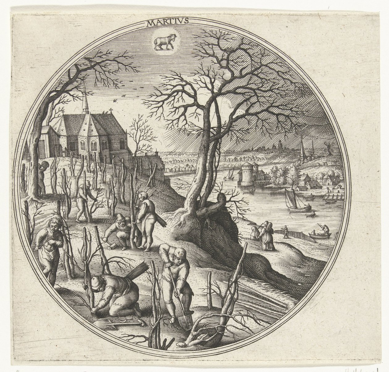 Mars Martivs (titel på objekt) De tolv månaderna (serietitel) av Adriaen Collaert