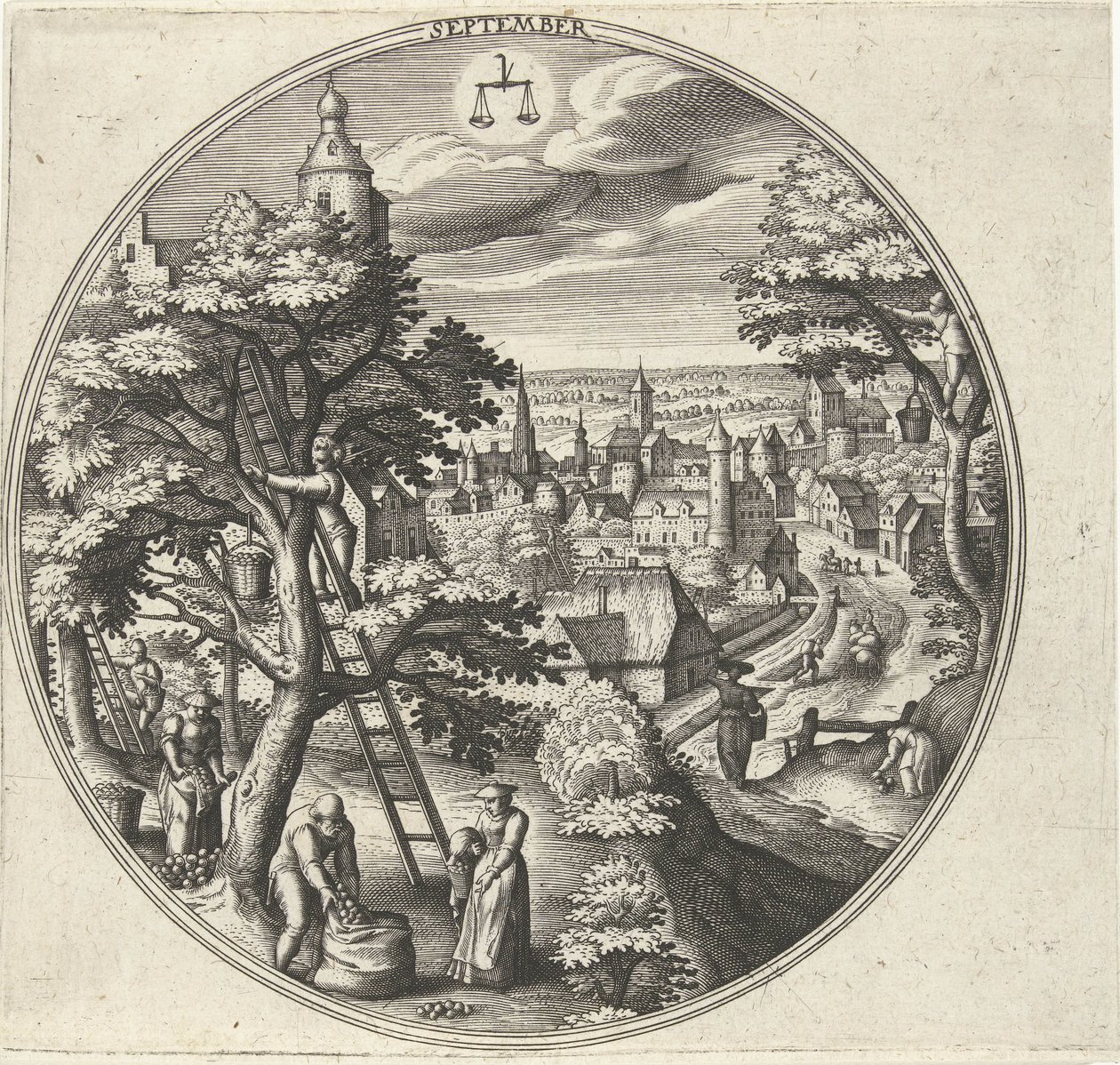 september De tolv månaderna (serietitel) av Adriaen Collaert