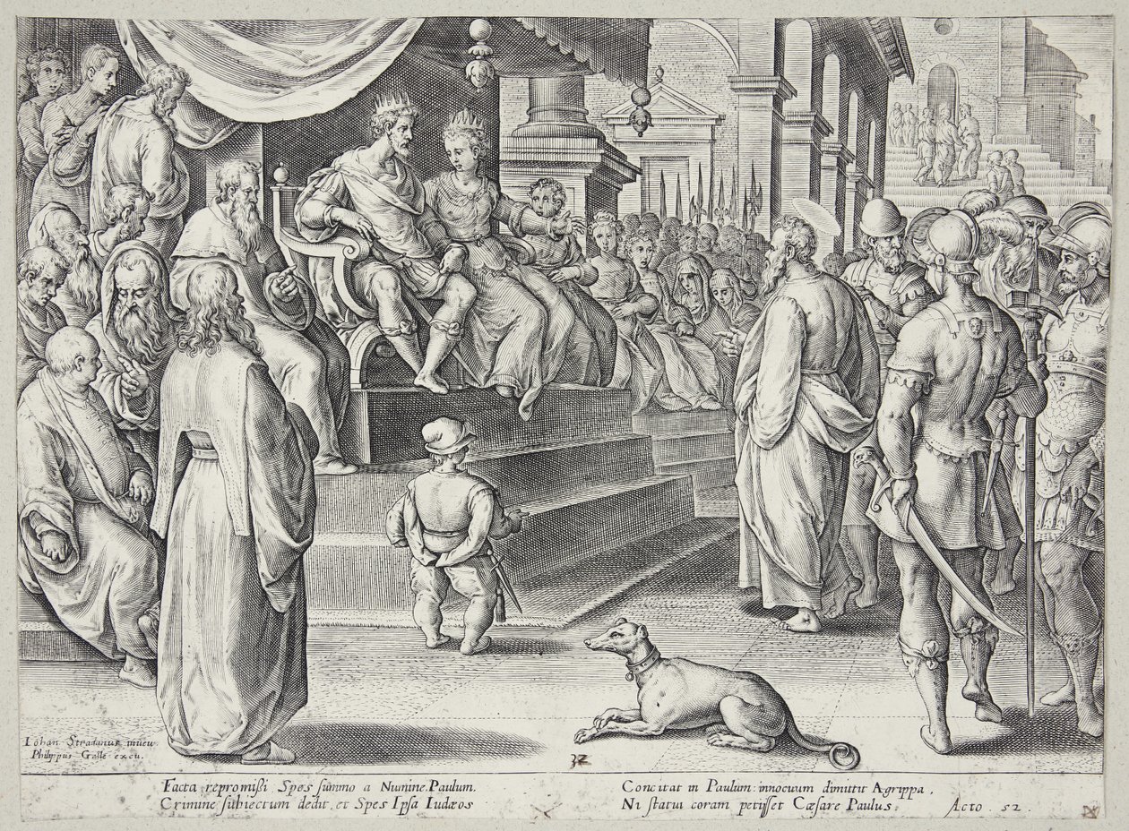 S:t Paulus före Festus och Agrippa av Adriaen Collaert