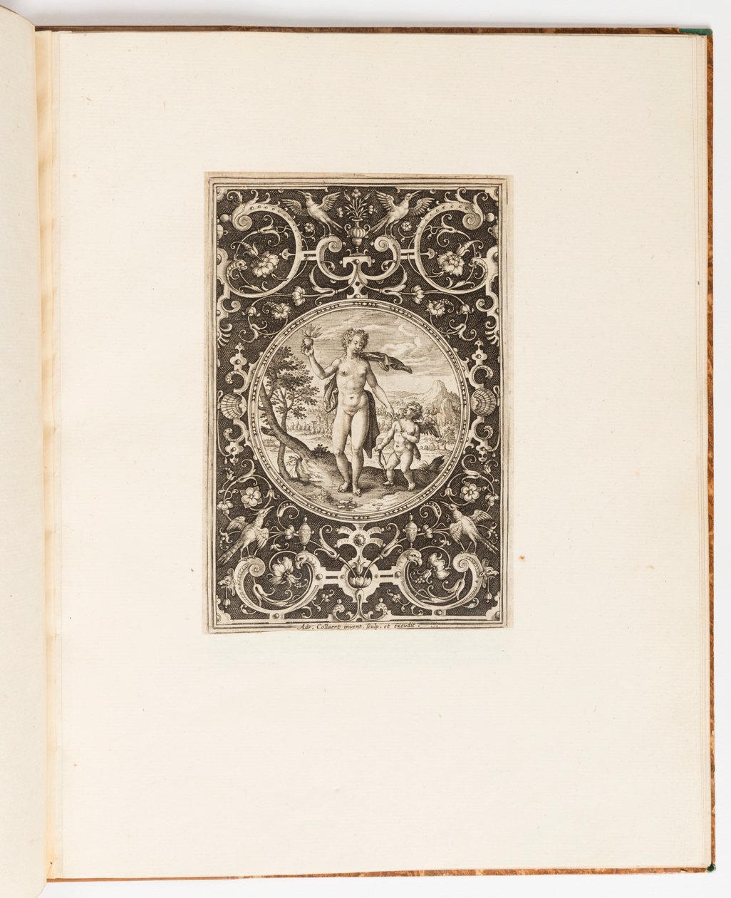 Venus, tallrik från en svit med 6 prydnadsmönster med Judgment of Paris av Adriaen Collaert