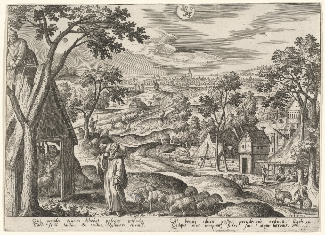 Den gode herden av Adriaen Collaert after Hans Bol