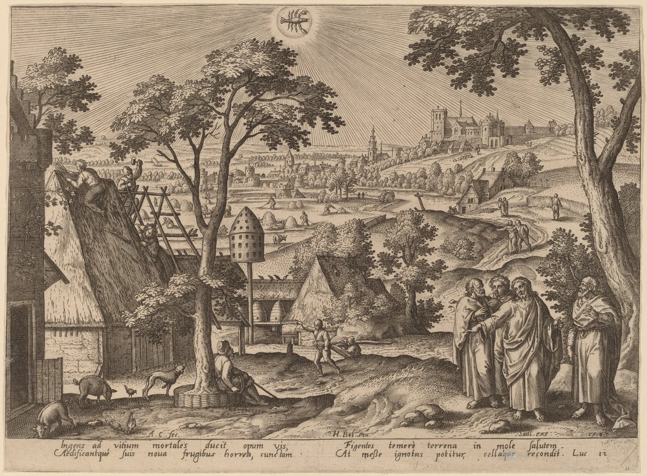 Liknelsen om den rika dåren av Adriaen Collaert after Hans Bol