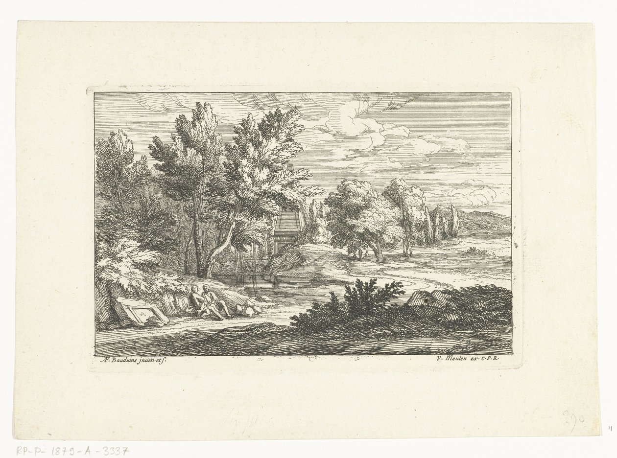 Landskap med begravningsmonument av Adriaen Frans Boudewyns