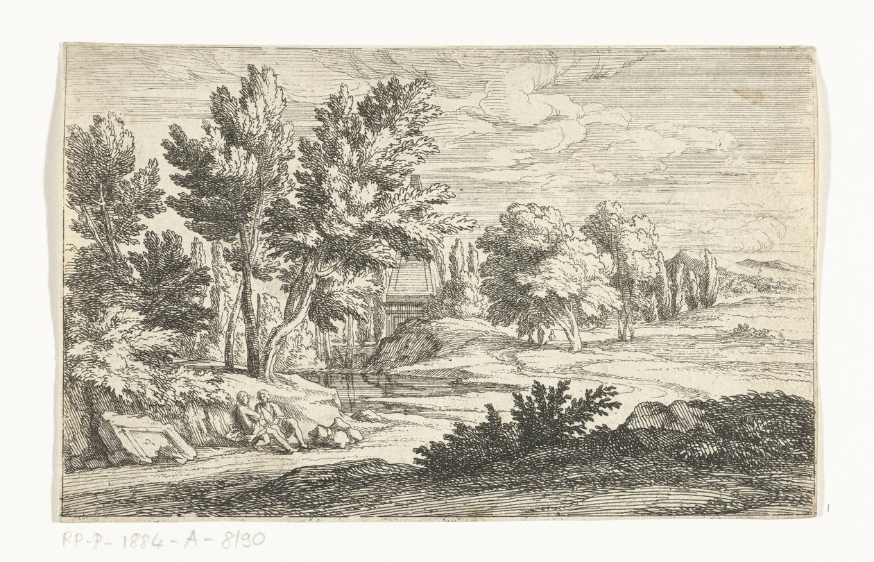 Landskap med begravningsmonument av Adriaen Frans Boudewyns
