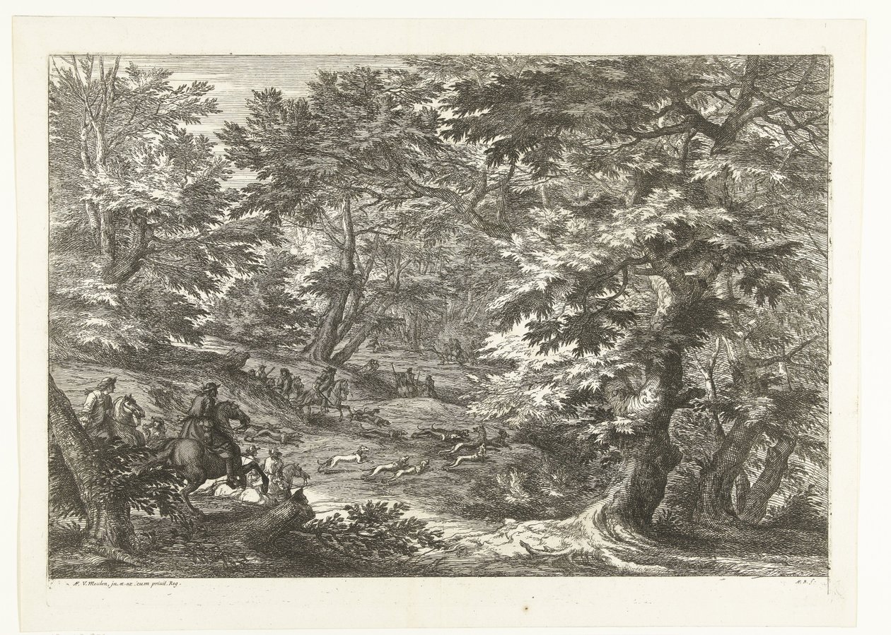 Landskap med rävjakt Landskap med jägare (serietitel) av Adriaen Frans Boudewyns
