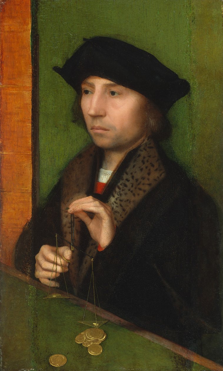 Man som väger guld, ca. 1515-20. av Adriaen Isenbrandt