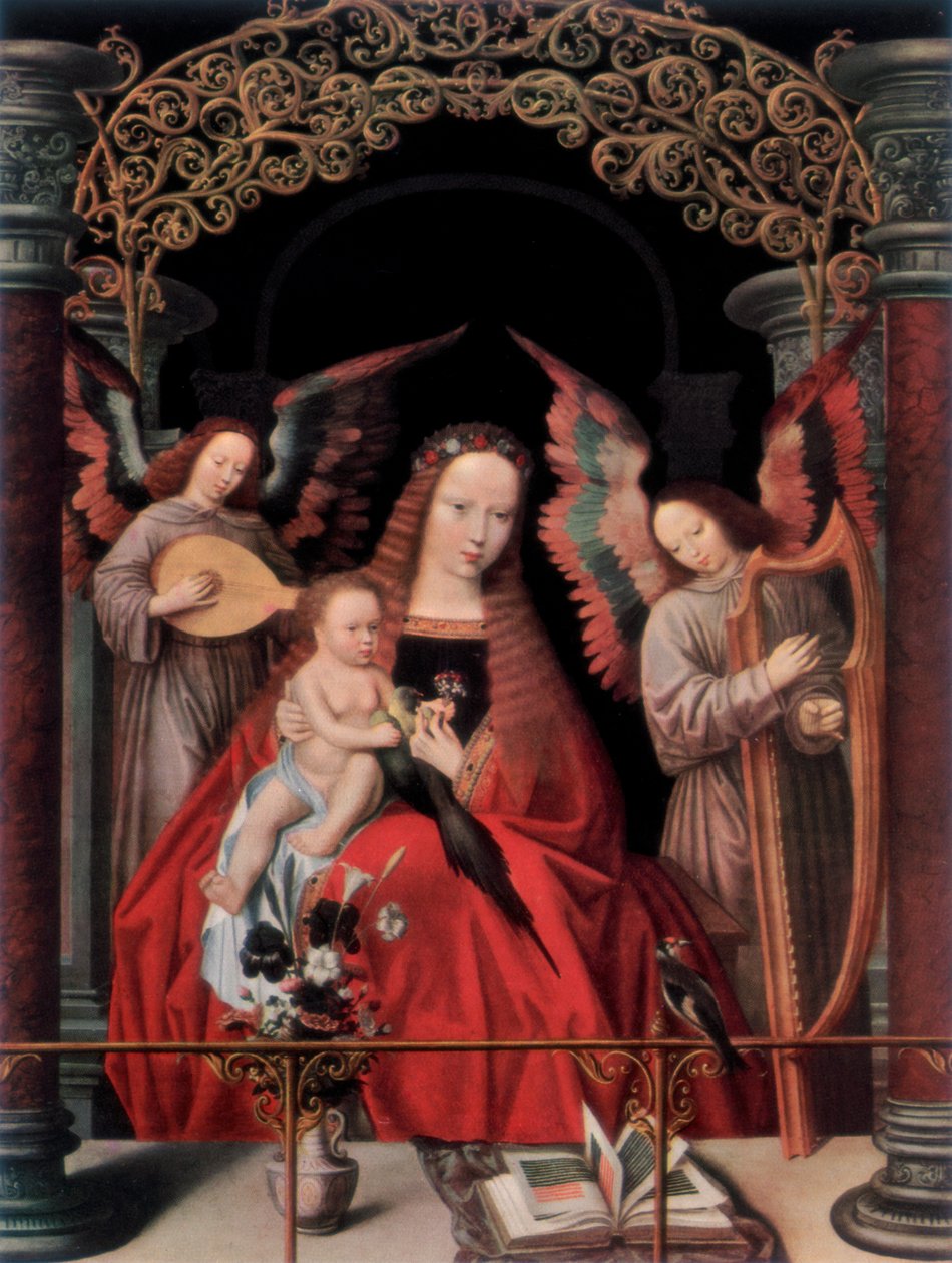 "Madonnan och barnet med änglar", 1927 av Adriaen Isenbrandt