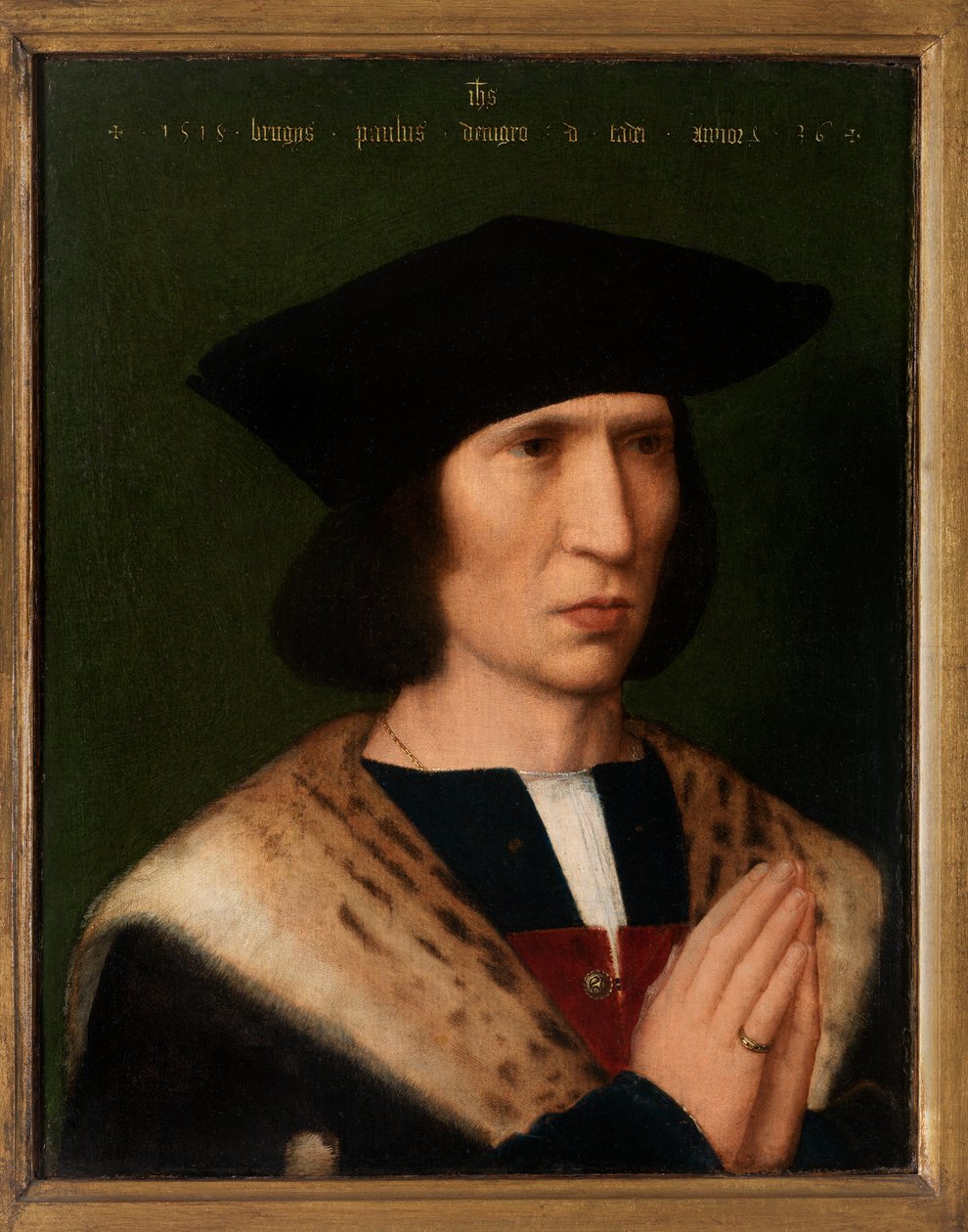 Porträtt av Paulus de Nigro av Adriaen Isenbrandt or Isenbrant