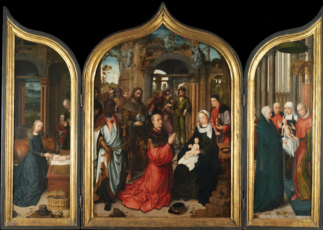 Triptyk, ca 1510-12 (olja på panel) av Adriaen Isenbrandt or Isenbrant
