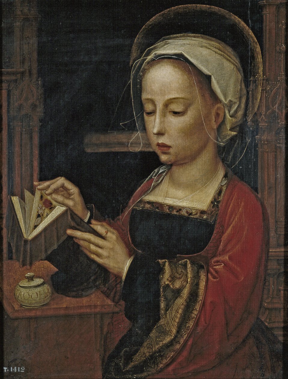 Maria Magdalena som läser av Adriaen Isenbrandt or Isenbrant