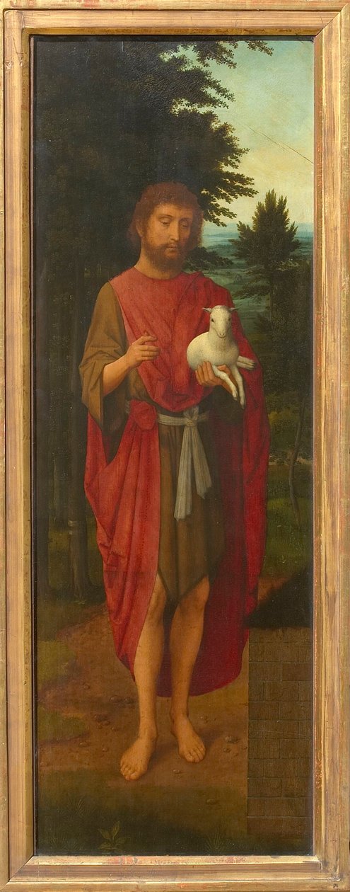 Saint John the Baptist Wing of a triptyk, 1530-talet. av Adriaen Isenbrant