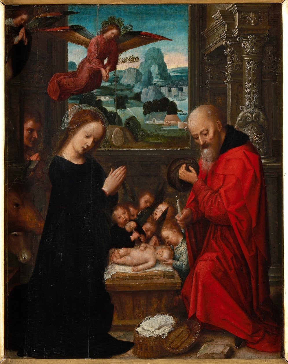 Kristi födelse, ca 1525-1550. av Adriaen Isenbrant