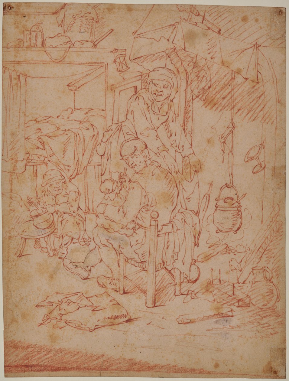 Holländsk interiör av Adriaen Jansz. van (attr. to) Ostade