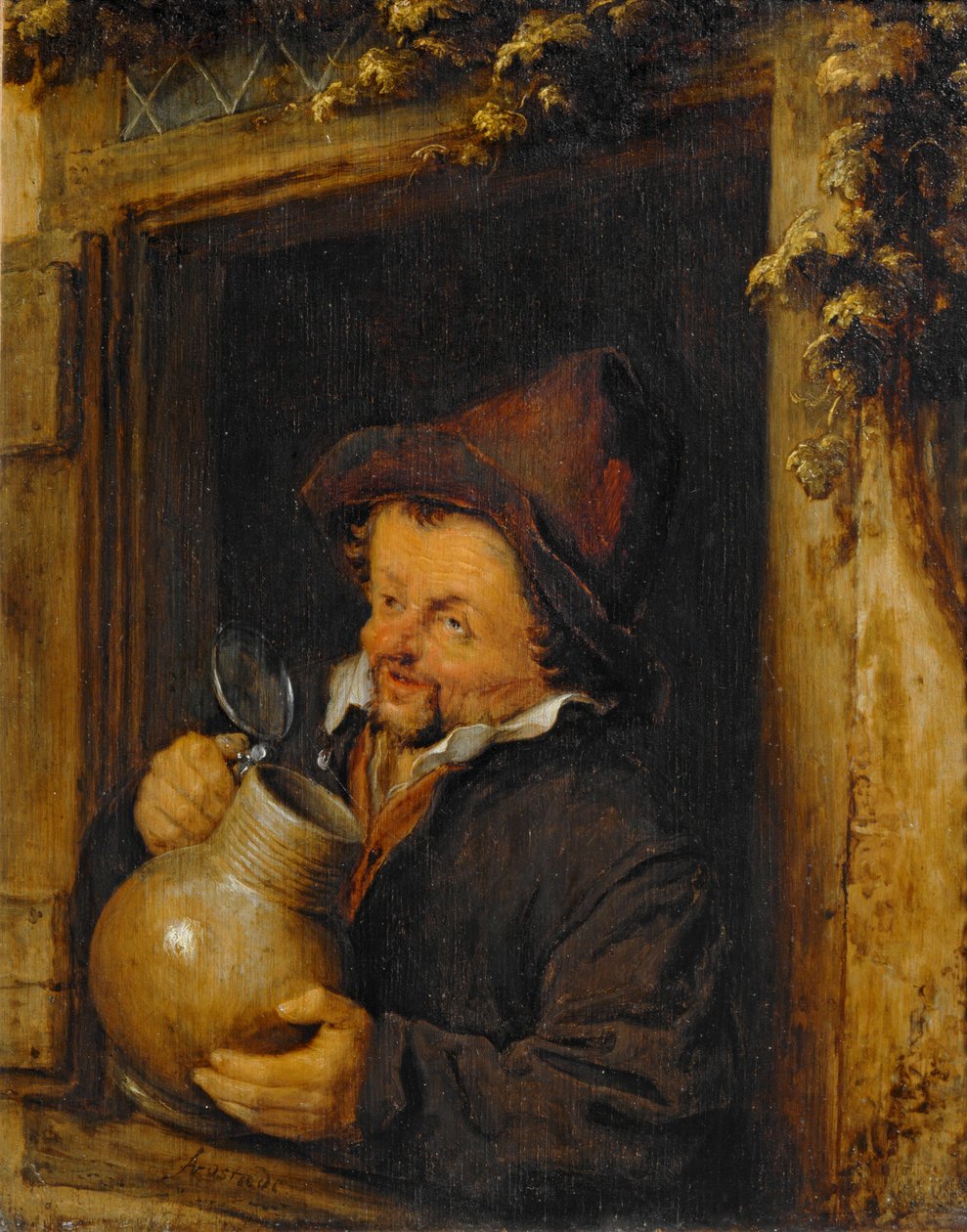 Drickaren i fönstret... av Adriaen Jansz. van Ostade
