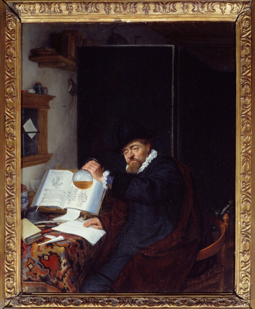 Medicin: "" Analysen av urin"" Målning av Adriaen van Ostade (1610-1685) 1666 Sön. 0,28x0,22 m Paris, Musee du PetiPalais av Adriaen Jansz. van Ostade