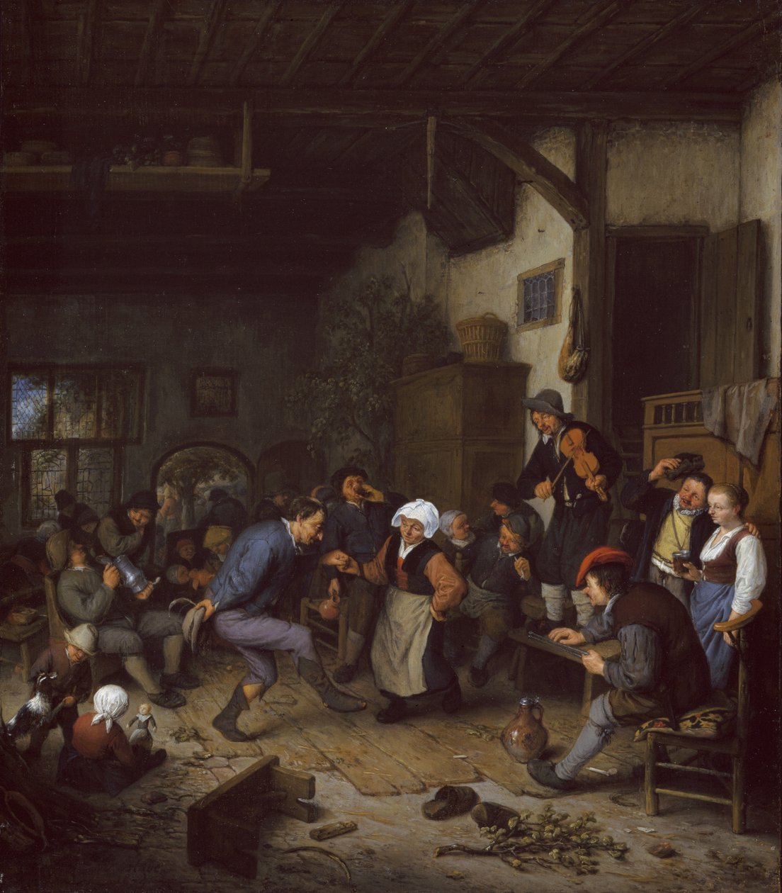 Merrymakers in a gästgiveri, 1674 av Adriaen Jansz. van Ostade