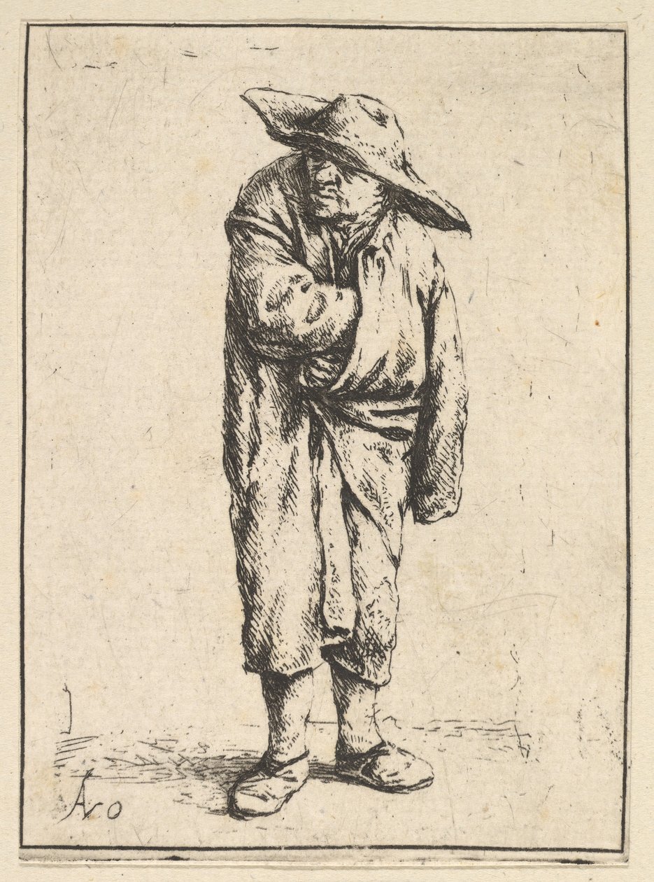 Bonde insvept i sin mantel, 1610-85. av Adriaen Jansz. van Ostade