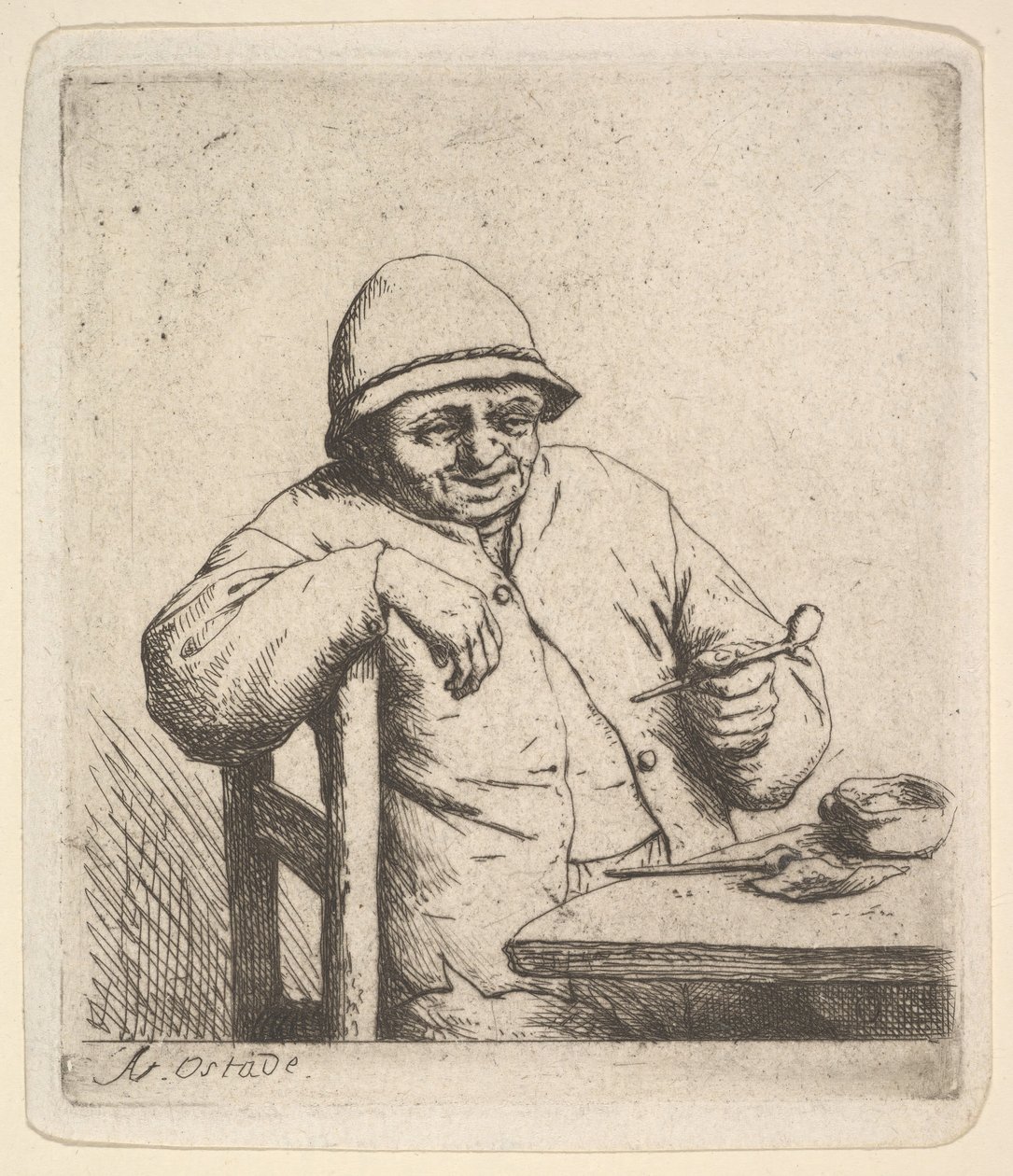 Bonde med pipa, 1640-80. av Adriaen Jansz. van Ostade