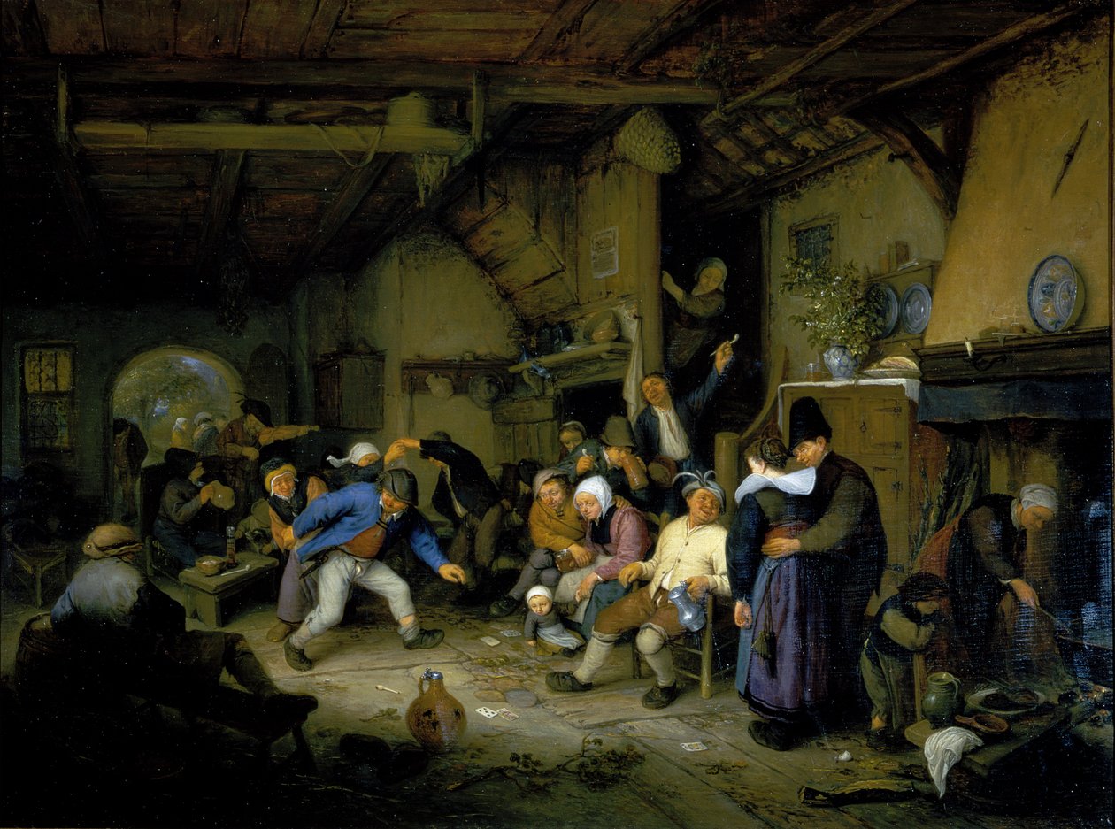 Bönder som dansar på en krog av Adriaen Jansz. van Ostade