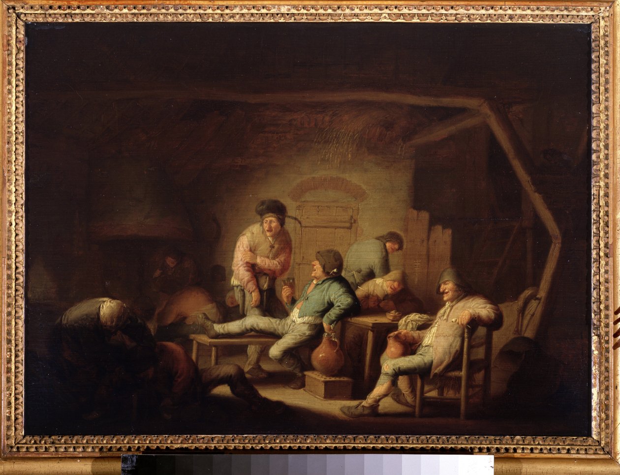Värdshusscen. (Krogscen). Målning av Adriaen Jansz van Ostade (1610-1685), cirka 1635. Holländsk skola, barockstil. Olja på trä. Pushkin-museet, Moskva. av Adriaen Jansz. van Ostade