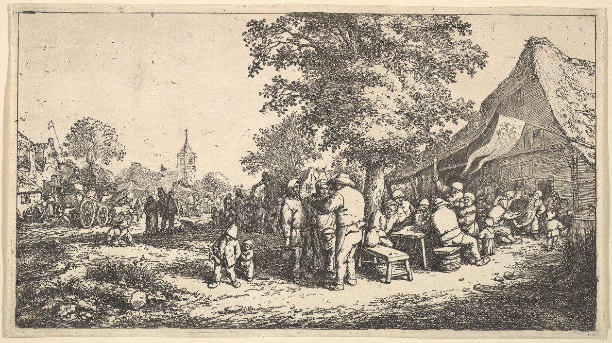 Kermess under det stora trädet, 1610-85. av Adriaen Jansz. van Ostade