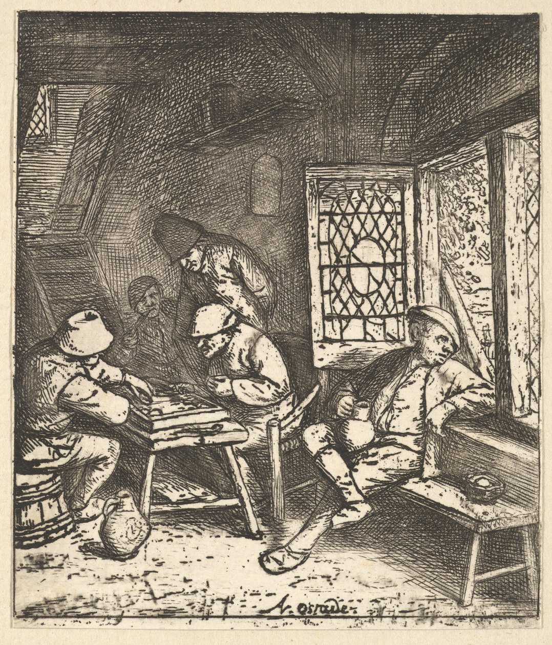 Tric Trac-spelare, 1610-85. av Adriaen Jansz. van Ostade