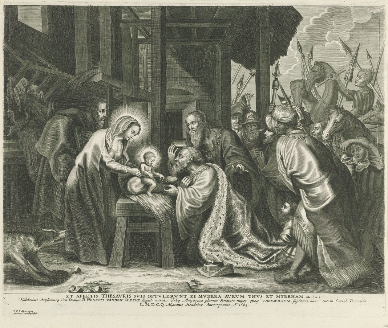 Tillbedjan av kungarna av Adriaen Lommelin
