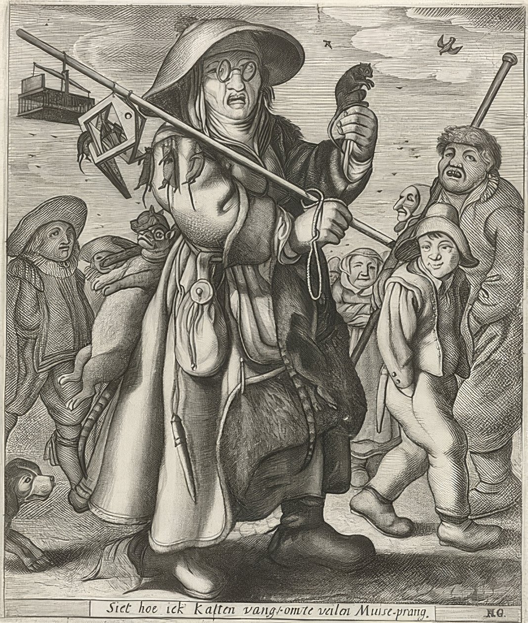 Mäusefänger (Musfångare) av Adriaen Matham