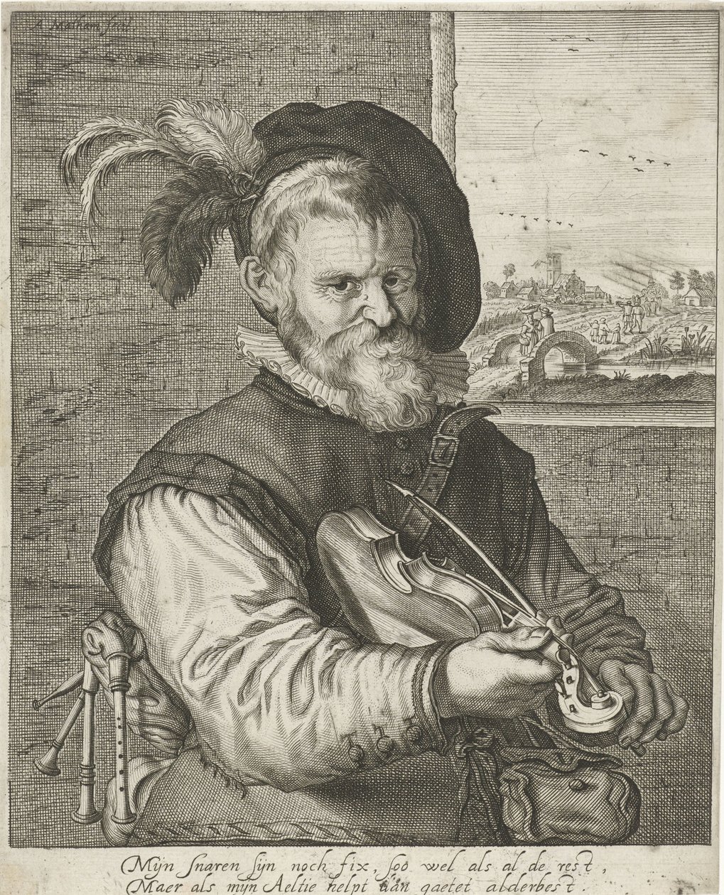 Gammal spelman av Adriaen Matham
