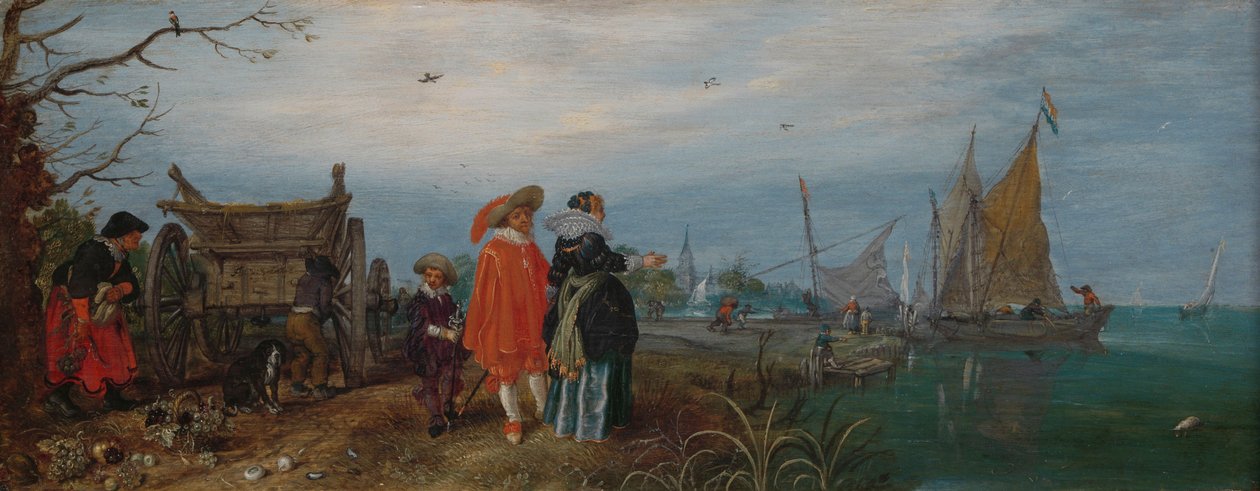 Höst (samtal), 1625 (olja på panel, h 14,6 cm × b 37,2 av Adriaen Pietersz van de Venne