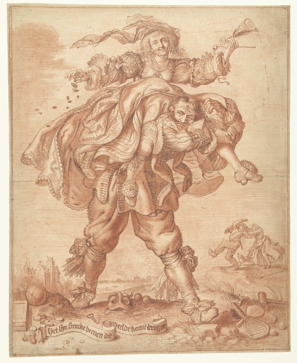 Det krävs starka ben för att bära lyx "Det krävs starka ben för att bära lyx" av Adriaen Pietersz van de Venne