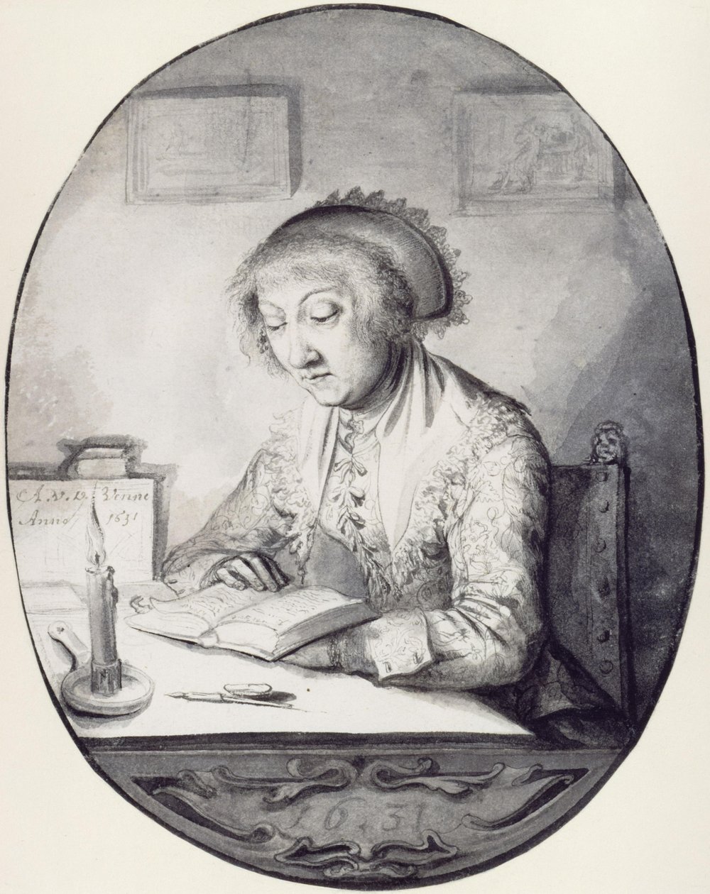 Läsande kvinna av Adriaen Pietersz van de Venne