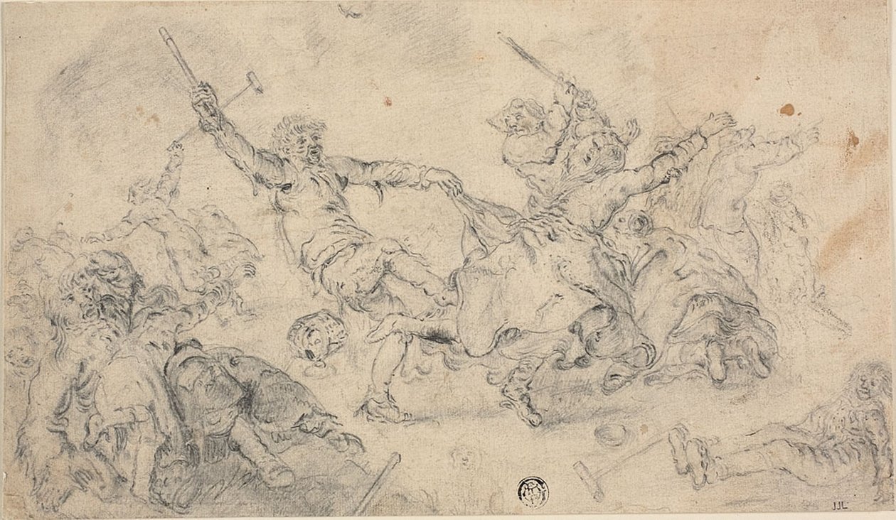 Bönder i ett slagsmål av Adriaen Pietersz. van de Venne