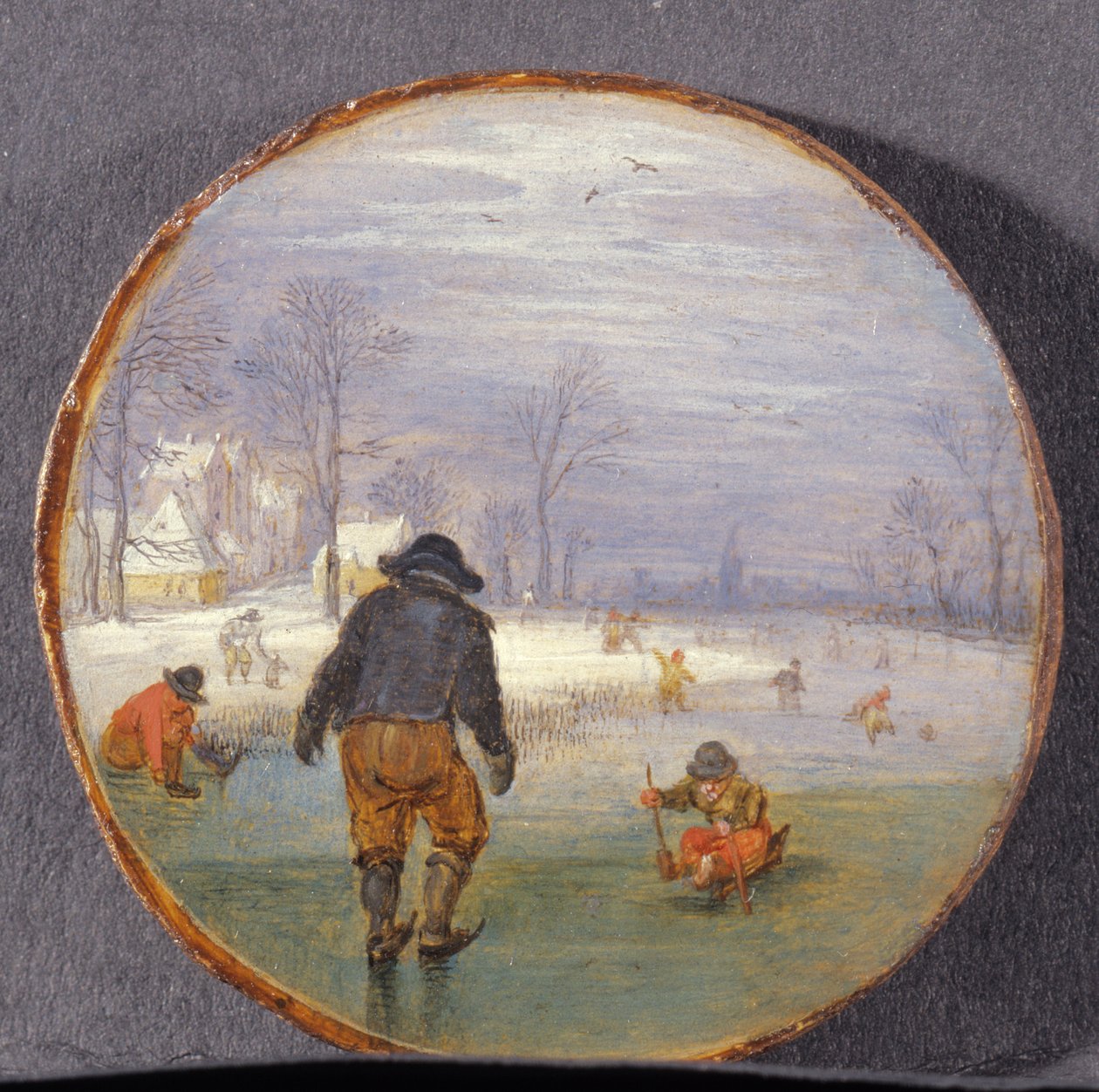 Skridskoåkare i ett landskap (panel) av Adriaen Pietersz van de Venne