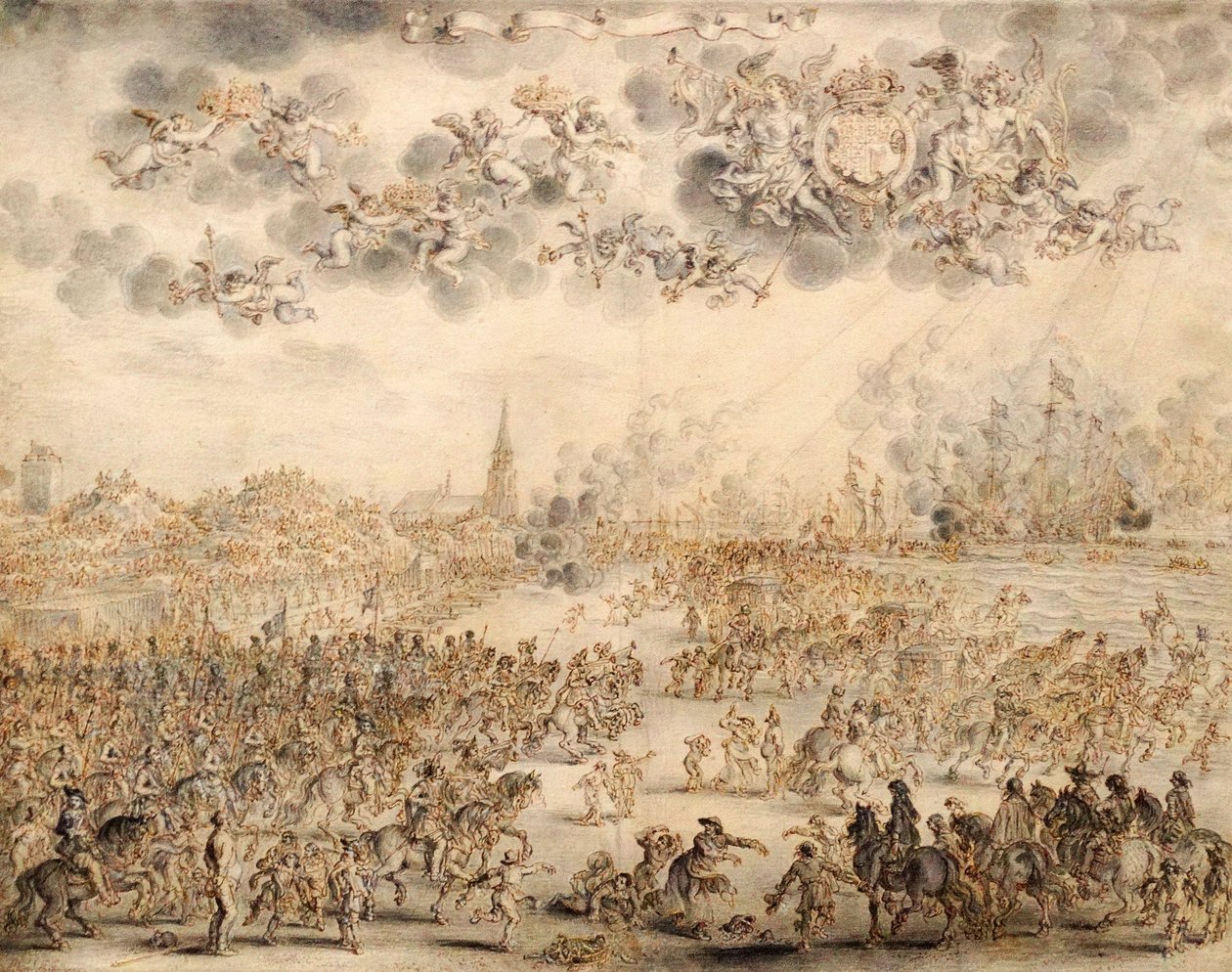 Karl II:s avgång från Scheveningen av Adriaen Pietersz van de Venne