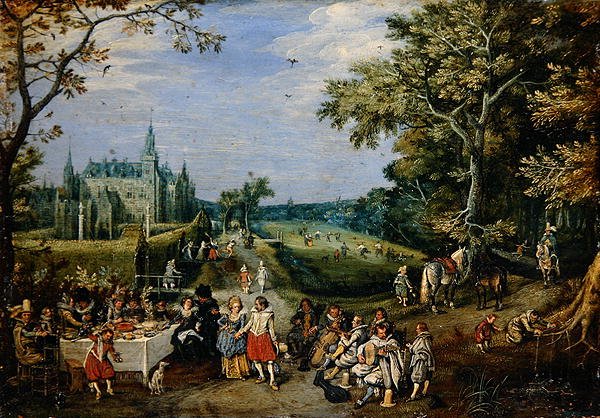 Liknelsen om den förlorade sonen (olja på koppar) av Adriaen Pietersz. van de Venne