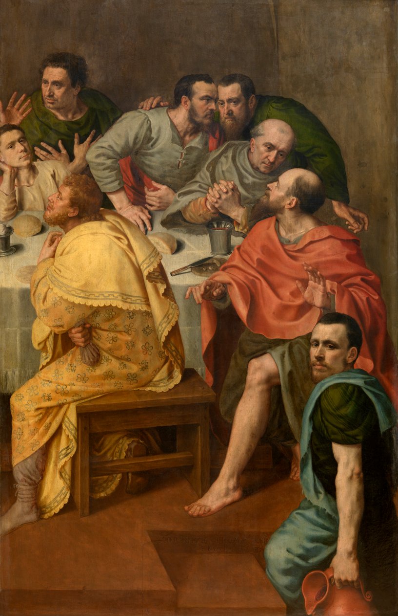 Nattvarden (olja på panel) av Adriaen Thomasz Key