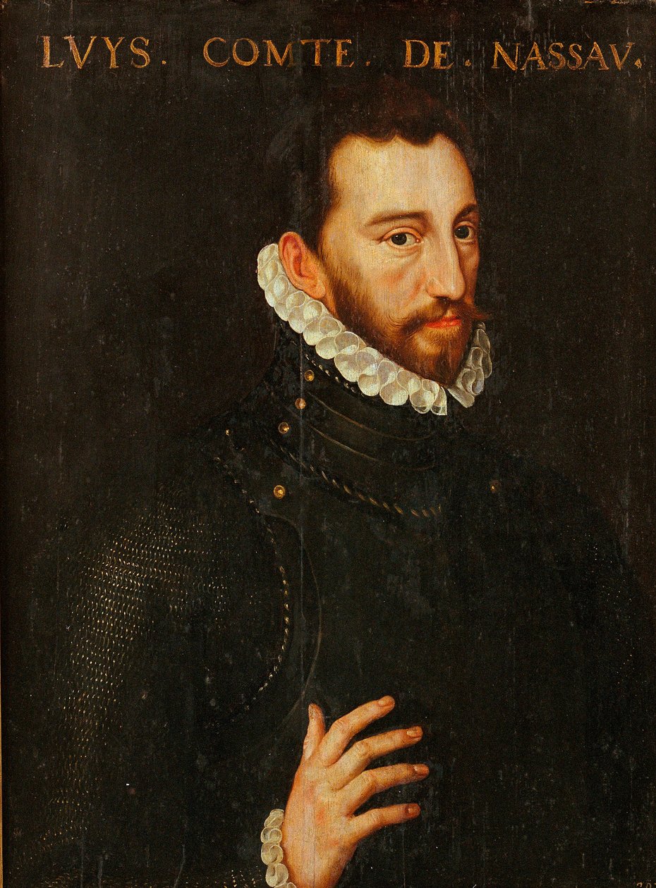 Louis de Nassau (1538-1574) - Porträtt av greve Louis av Nassau (1538-1574) - Målning av Adriaen Tomasz (Thomasz) nyckel (1544-1589) - Museu Nacional d